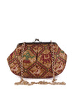 Golden & Multi Silk Patola Print Clutch
