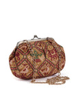 Golden & Multi Silk Patola Print Clutch