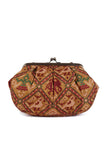 Golden & Multi Silk Patola Print Clutch