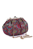 Blue & Multi Silk Patola Print Clutch
