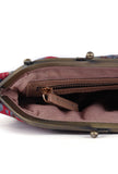 Stone Blue, Coral & Multi Silk Patola Print Gathered Clutch