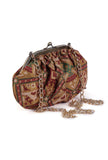 Golden & Multi Silk Patola Print Gathered Clutch