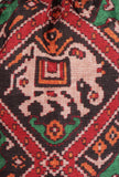 Aarna Green, Red & Multi Silk Patola Print Potli With Tassels
