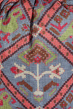 Kashvi Blue, Coral & Multi Silk Patola Print Potli With Tassels