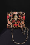Black velvety box clutch