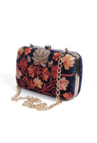 Navy Blue velvety rectangular clutch