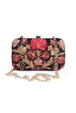Black velvety rectangular clutch