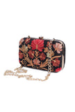 Black velvety rectangular clutch