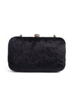 Black velvety rectangular clutch