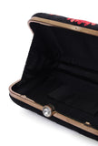 Black velvety rectangular clutch