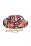 Purple gathered clutch