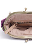 Purple gathered clutch