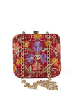Red velvety box clutch