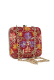 Red velvety box clutch