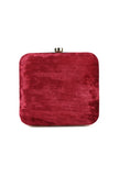 Red velvety box clutch
