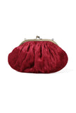 Red gathered clutch