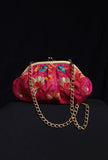Pink gathered clutch
