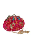 Pink gathered clutch