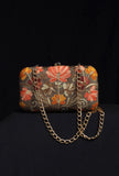 Olive Green velvety rectangular clutch