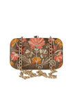 Olive Green velvety rectangular clutch