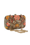Olive Green velvety rectangular clutch