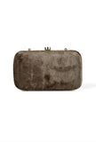 Olive Green velvety rectangular clutch
