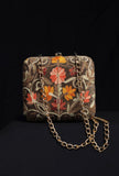 Olive Green velvety box clutch