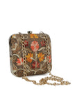 Olive Green velvety box clutch