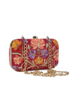 Red velvety rectangular clutch