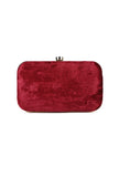 Red velvety rectangular clutch