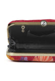 Red velvety rectangular clutch