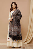 Black Shibori-Ajrakh Chanderi Silk Dupatta
