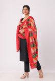 Tomatoe red allover embriodred phoolkari dupatta