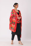Tomatoe red allover embriodred phoolkari dupatta