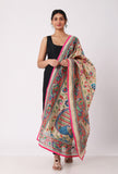 Urmila hand embroidered kantha silk dupatta