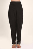 Kohl Black Handloom Cotton Gota Palazzo
