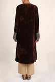Brown Velvet Gota Work Chenille Phiran