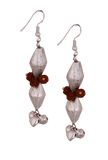 Silver-Plated Ghungroo And Rudraksh Dholki Beads Earrings