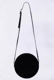 Black Aari Embroidery Round Suede Sling Bag