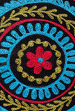 Black Aari Embroidery Round Suede Sling Bag