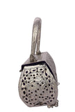 Qafila Silver Plated Brass Box Clutch Bag (7.5"x4"x2.2")