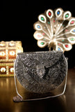 Nargis Brass Silver Plated Sling Bag (8"x6.5"x1.7")