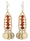 Rudraksha Earrings With Coin Adornments