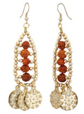 Rudraksha Earrings With Coin Adornments