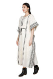 Ivory-Onyx cotton Cross Stitch Kaftan With Slip