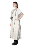 Ivory-Onyx cotton Cross Stitch Kaftan With Slip