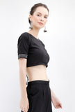 Black Rabari Cotton Backless Padded Blouse