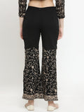 Black Palazzos With Parsi Embroidery