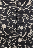 Black Parsi Embroidered Blouse With Sheer Sleeves
