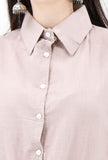 Lilac Button Down Shirt In Cotton Slub